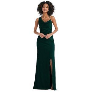 AFTER SIX 6849 Maxi Dress Crepe Wedding Party Prom  Evergreen Size 4 6 8 10 16